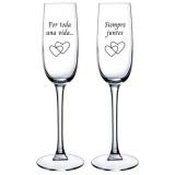 Copas de cava «Por toda una vida…siempre juntos»
